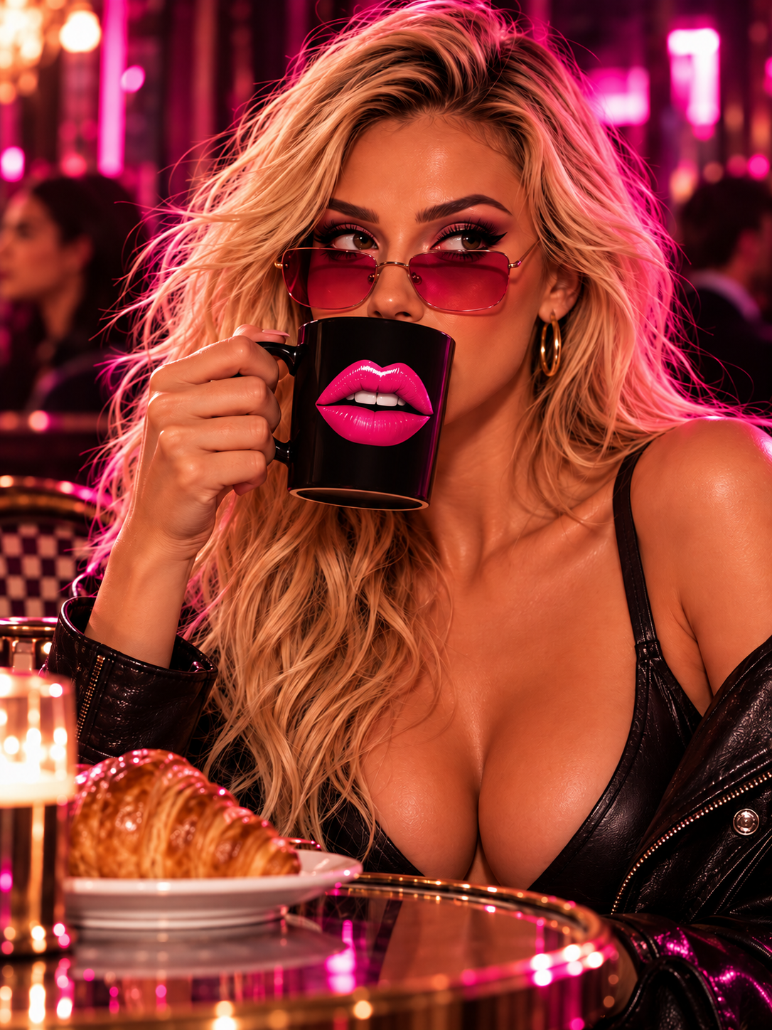 Pink Lips Glossy Mug